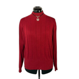 Milano Design Group Red Ribbed Mock Neck Sweater
